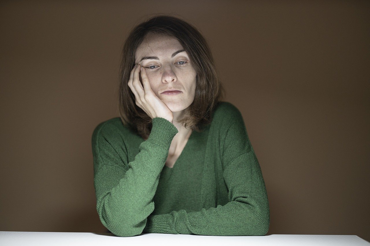 sad woman home